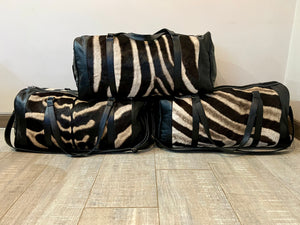 Genuine Zebra skin genuine leather overnight duffle bag collection