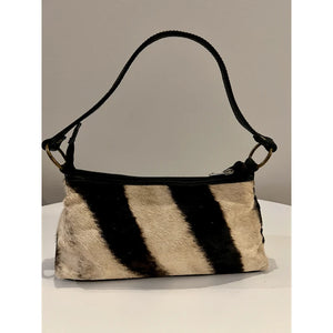 Genuine Zebra skin genuine leather clutch handbag front