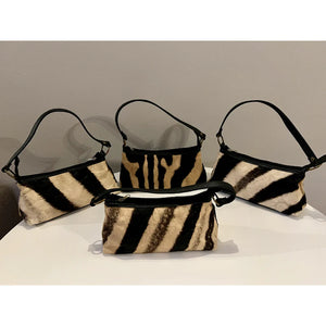 Genuine Zebra skin genuine leather clutch handbag collection