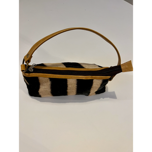 Genuine Zebra skin genuine leather clutch handbag top