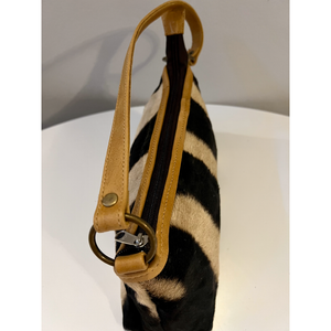 Genuine Zebra skin genuine leather clutch handbag diag